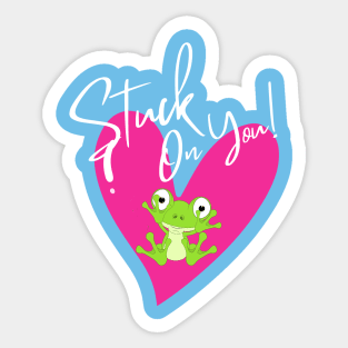 Pink Romantic Heart Stuck on You Sticker